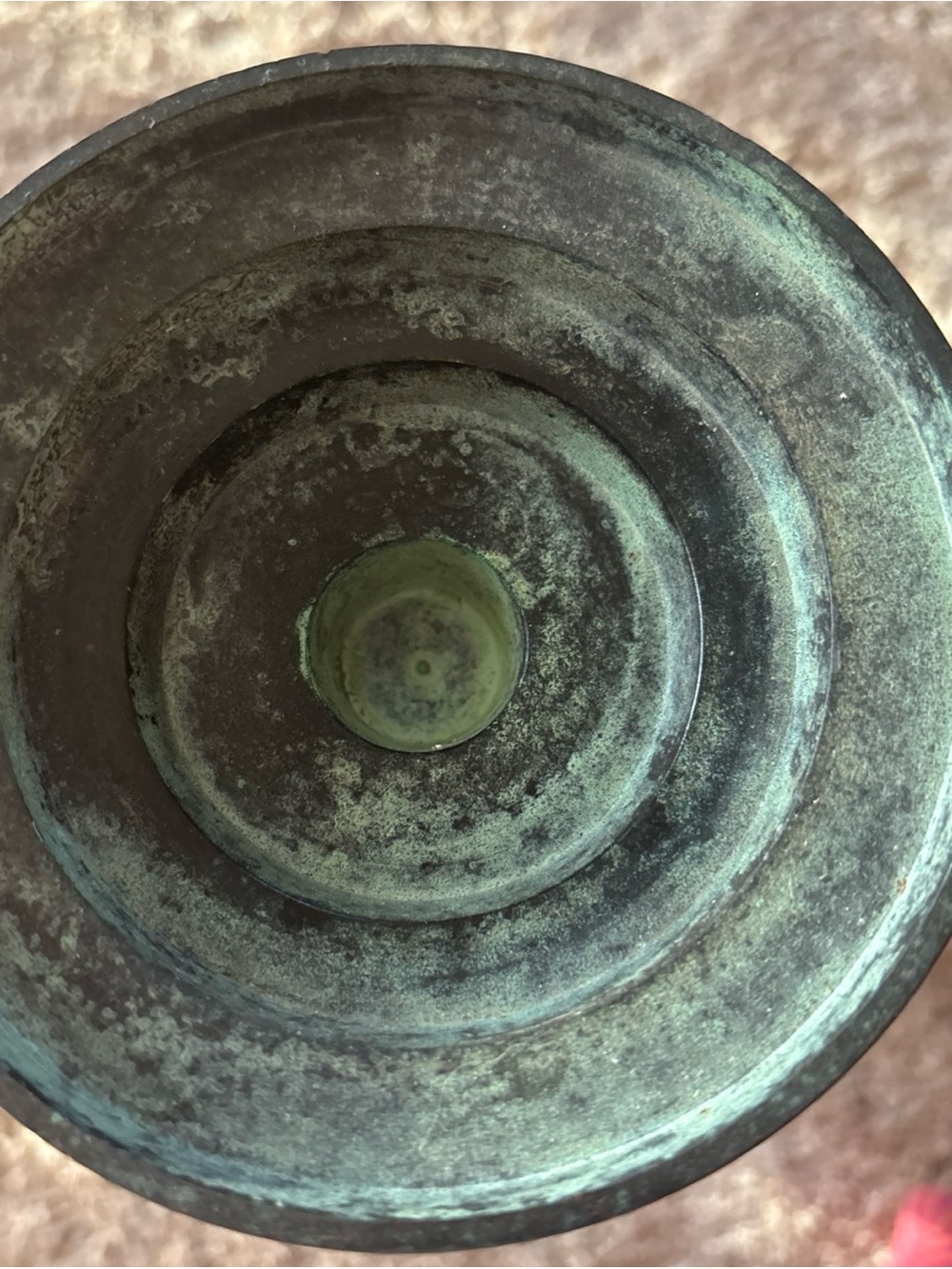 Antique-Style Green Patina Decorative Candlestick Brass - Picture 12 of 12